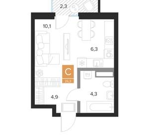 Студия квартира, вторичка, 26м2, 11/16 этаж