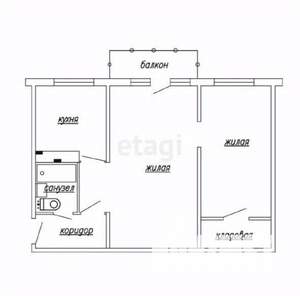 2-к квартира, вторичка, 49м2, 2/3 этаж