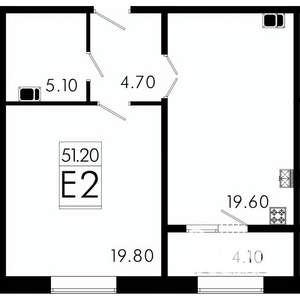 2-к квартира, строящийся дом, 51м2, 5/8 этаж