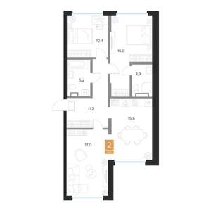 2-к квартира, вторичка, 79м2, 10/16 этаж