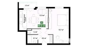 2-к квартира, сданный дом, 50м2, 7/10 этаж