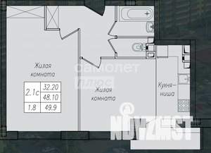2-к квартира, сданный дом, 50м2, 3/11 этаж
