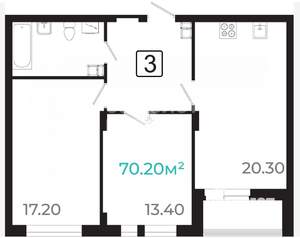 3-к квартира, вторичка, 69м2, 5/21 этаж