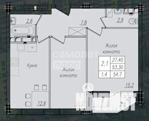 2-к квартира, вторичка, 54м2, 7/10 этаж