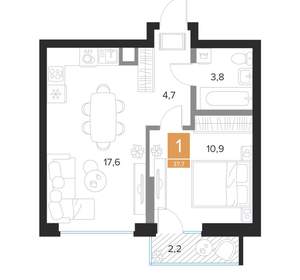 1-к квартира, вторичка, 38м2, 8/16 этаж