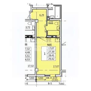 1-к квартира, вторичка, 29м2, 7/10 этаж