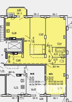3-к квартира, вторичка, 84м2, 8/10 этаж