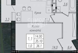 1-к квартира, вторичка, 36м2, 10/10 этаж