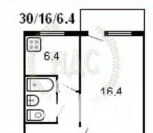 1-к квартира, вторичка, 31м2, 2/5 этаж