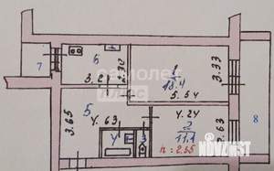 2-к квартира, вторичка, 56м2, 4/5 этаж