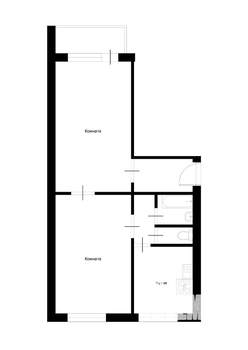 2-к квартира, вторичка, 50м2, 1/10 этаж
