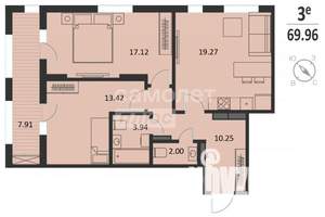 2-к квартира, вторичка, 70м2, 8/16 этаж