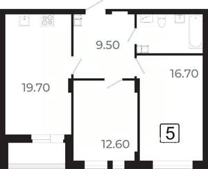 3-к квартира, вторичка, 66м2, 13/21 этаж