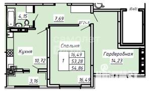 1-к квартира, вторичка, 55м2, 5/8 этаж