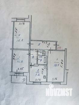 3-к квартира, вторичка, 73м2, 8/9 этаж
