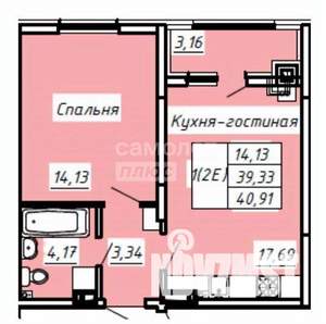 1-к квартира, вторичка, 41м2, 5/8 этаж