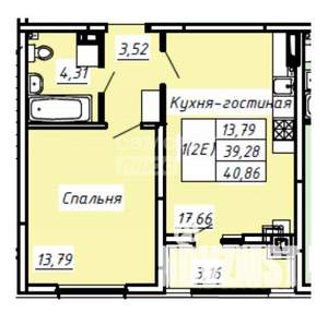 2-к квартира, вторичка, 41м2, 4/8 этаж