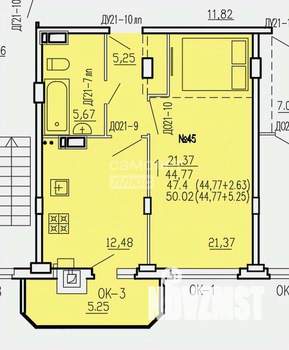 1-к квартира, сданный дом, 51м2, 5/10 этаж