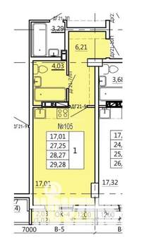 Студия квартира, вторичка, 29м2, 2/11 этаж