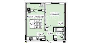 2-к квартира, вторичка, 41м2, 3/8 этаж