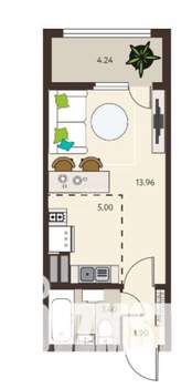 Студия квартира, вторичка, 26м2, 5/18 этаж