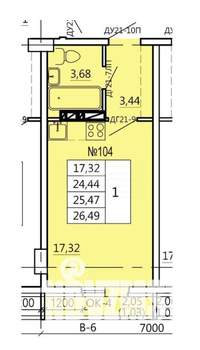 Студия квартира, вторичка, 27м2, 2/11 этаж