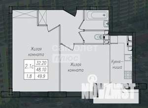 2-к квартира, сданный дом, 50м2, 2/10 этаж