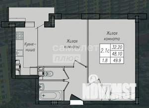 2-к квартира, вторичка, 56м2, 9/10 этаж