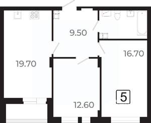 3-к квартира, вторичка, 66м2, 16/21 этаж