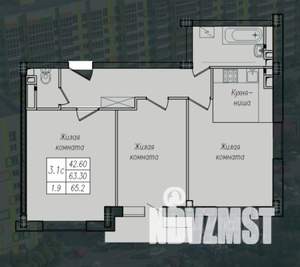 2-к квартира, вторичка, 66м2, 8/10 этаж