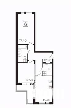 3-к квартира, вторичка, 69м2, 4/21 этаж