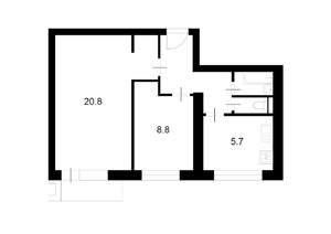 2-к квартира, вторичка, 46м2, 4/5 этаж
