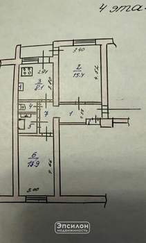 2-к квартира, вторичка, 50м2, 4/5 этаж