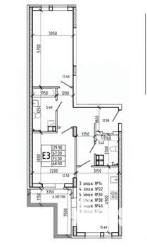 2-к квартира, вторичка, 69м2, 7/21 этаж