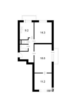 3-к квартира, вторичка, 62м2, 2/9 этаж