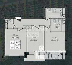 3-к квартира, вторичка, 65м2, 2/10 этаж
