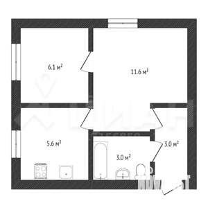 2-к квартира, вторичка, 31м2, 1/5 этаж