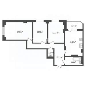 3-к квартира, сданный дом, 80м2, 5/10 этаж