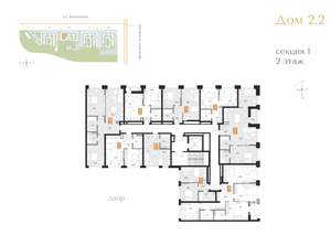 2-к квартира, строящийся дом, 70м2, 2/16 этаж