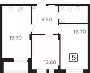 3-к квартира, вторичка, 66м2, 14/21 этаж