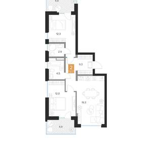 2-к квартира, вторичка, 65м2, 3/16 этаж