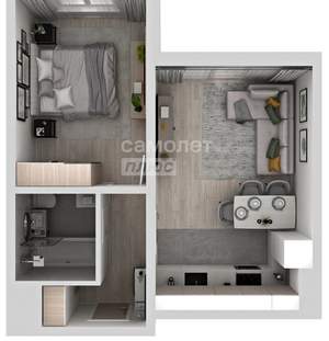 1-к квартира, сданный дом, 38м2, 1/11 этаж