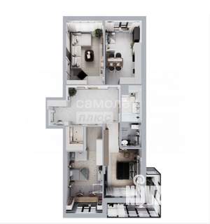 4-к квартира, вторичка, 105м2, 7/21 этаж