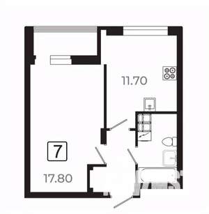 1-к квартира, вторичка, 40м2, 5/21 этаж