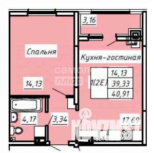 1-к квартира, вторичка, 41м2, 4/8 этаж