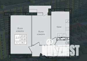 2-к квартира, вторичка, 57м2, 4/10 этаж