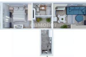 2-к квартира, сданный дом, 51м2, 5/10 этаж