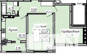 1-к квартира, вторичка, 55м2, 5/8 этаж