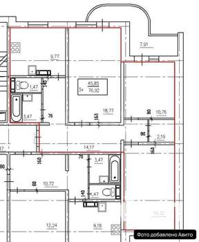 3-к квартира, вторичка, 77м2, 2/17 этаж