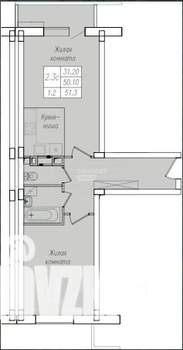 2-к квартира, вторичка, 51м2, 1/10 этаж